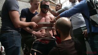 Muscled mechanic, bound, fucked from...