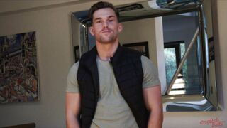 Young Personal Trainer Frankie Foster Shows his Big Muscles & Big Uncut Cock!