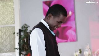 Blond beauty student gets a mega black cock...