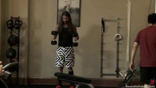 Gym Slave Takes on a Weight Room Full of Cocks