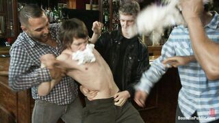 A furry gets beaten & gang fucked at a bar