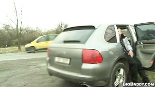 Highway Lovers Fuck Roadside!