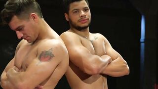 Two beefy hunks duke it out